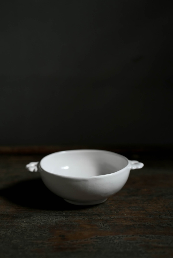 白阿蘭陀双耳小鉢